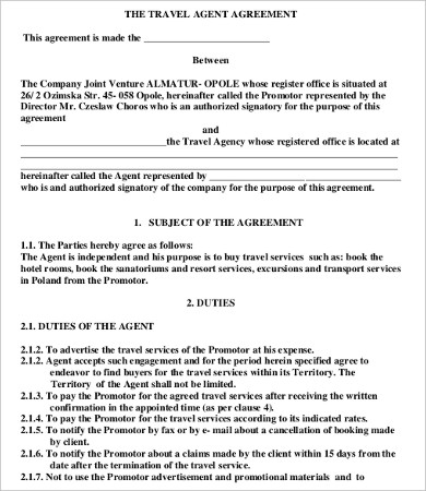 Agent Agreement Template 9+ Free Word, PDF Documents Download 