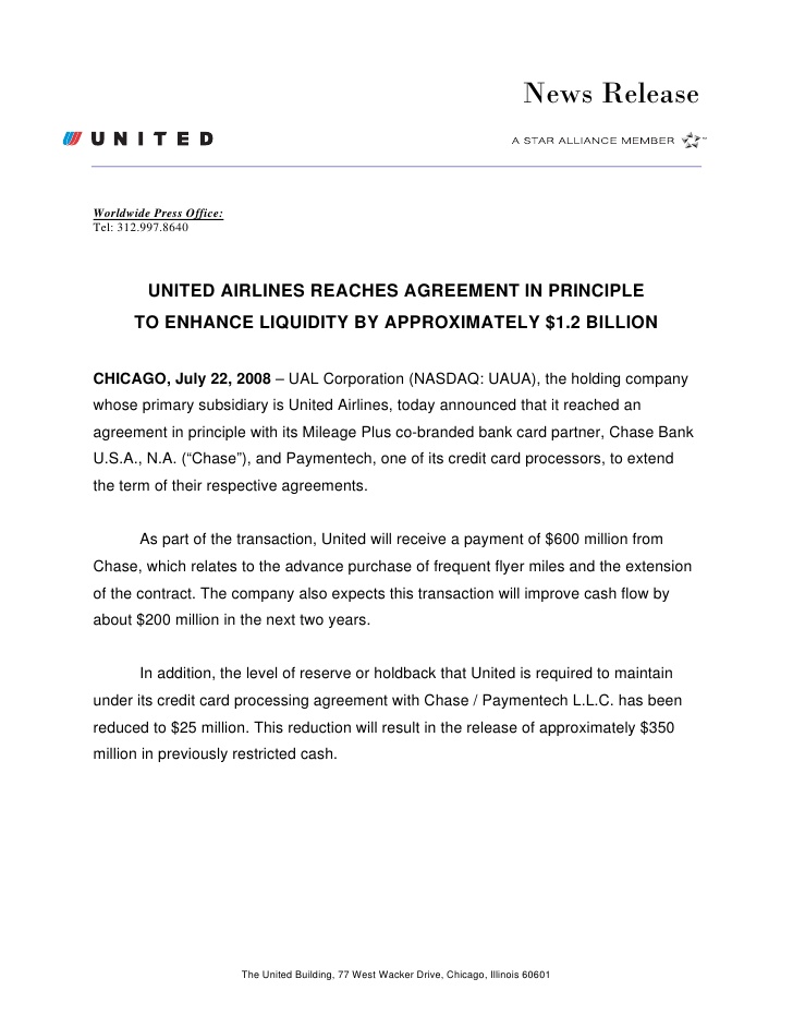 ual United Airlines Reaches Agreement in Principle to Enhance Liquid…