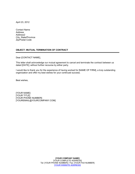20+ Contract Termination Letter Templates PDF, DOC | Free 