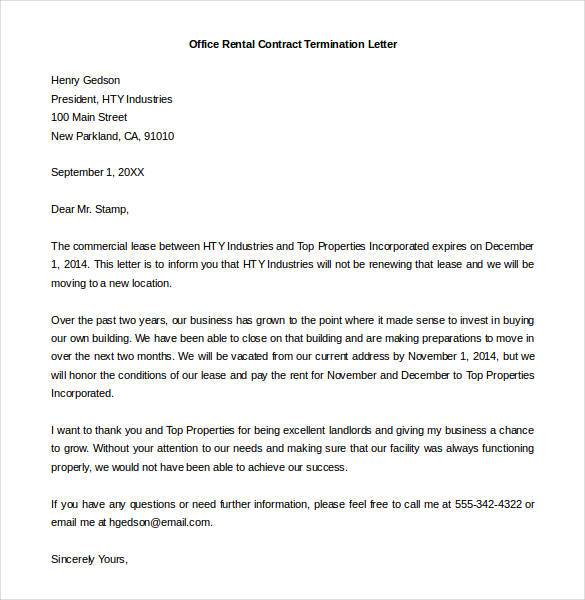 letter to terminate contract with supplier Ecza.solinf.co
