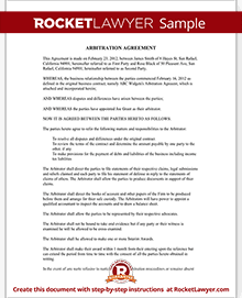 Arbitration Agreement & Sample | Rocket Lawyer
