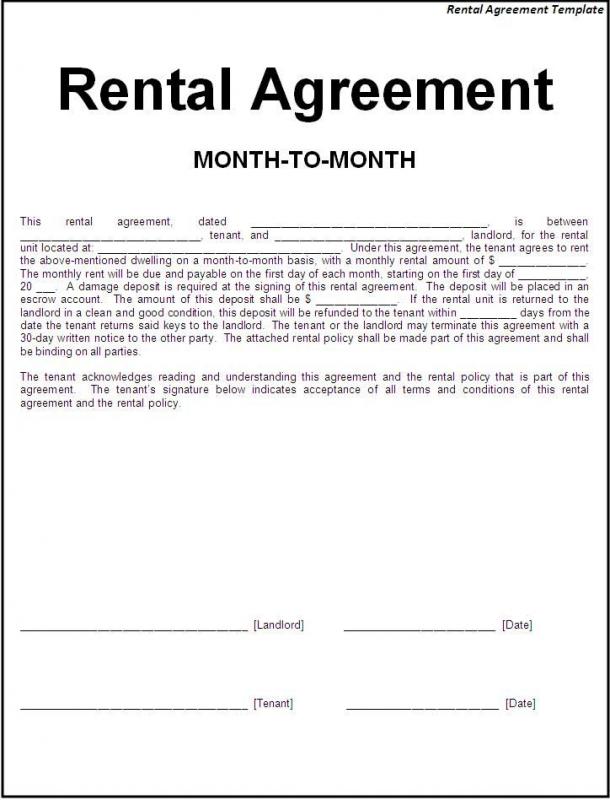 Basic Rental Agreement Fillable | bravebtr