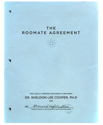 What rules are listed in Sheldon Cooper's roommate agreement? Quora