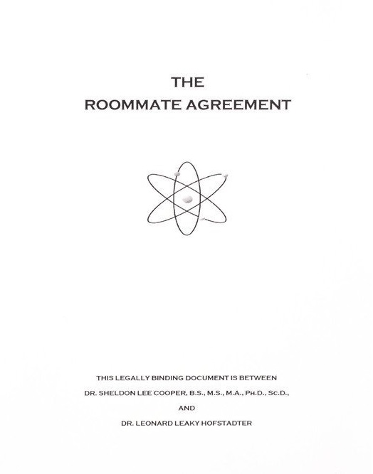 Roommate Agreement | The Big Bang Theory