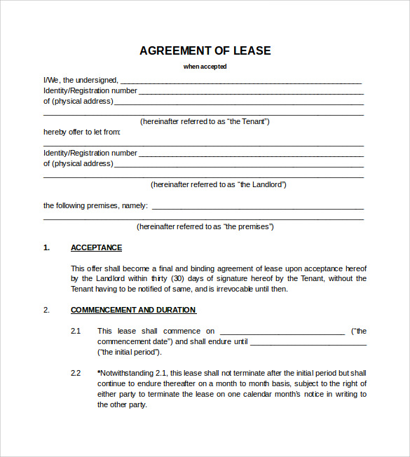 blank lease agreements Teacheng.us