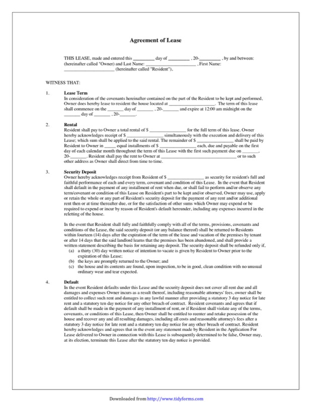 Blank Lease Agreement Templates Free Templates In Doc Ppt Pdf 
