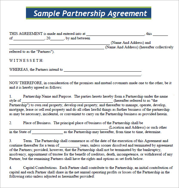 business partner agreement template business partner agreement 