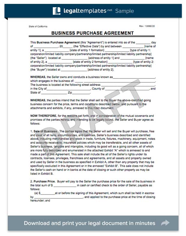 Create a Business Purchase Agreement | Legal Templates