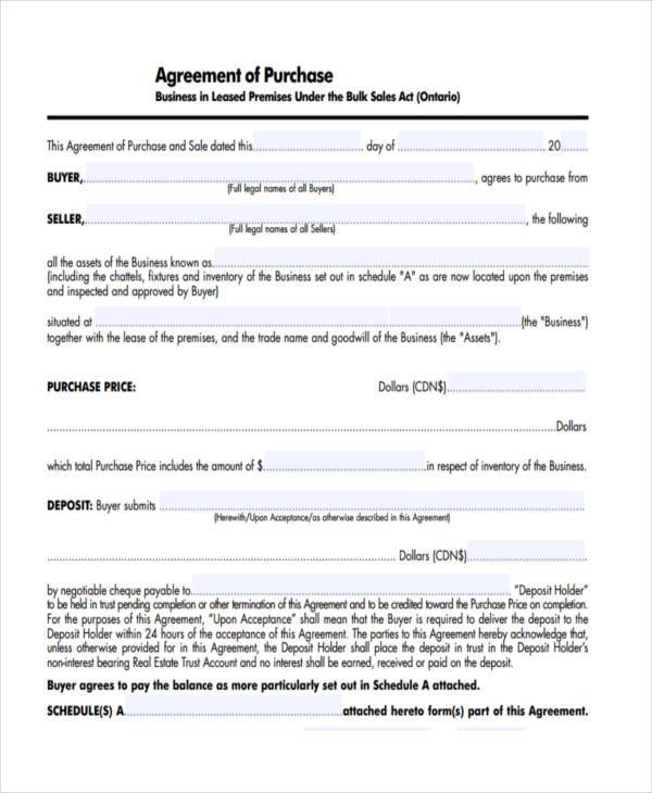 business purchase agreement template free small business purchase 