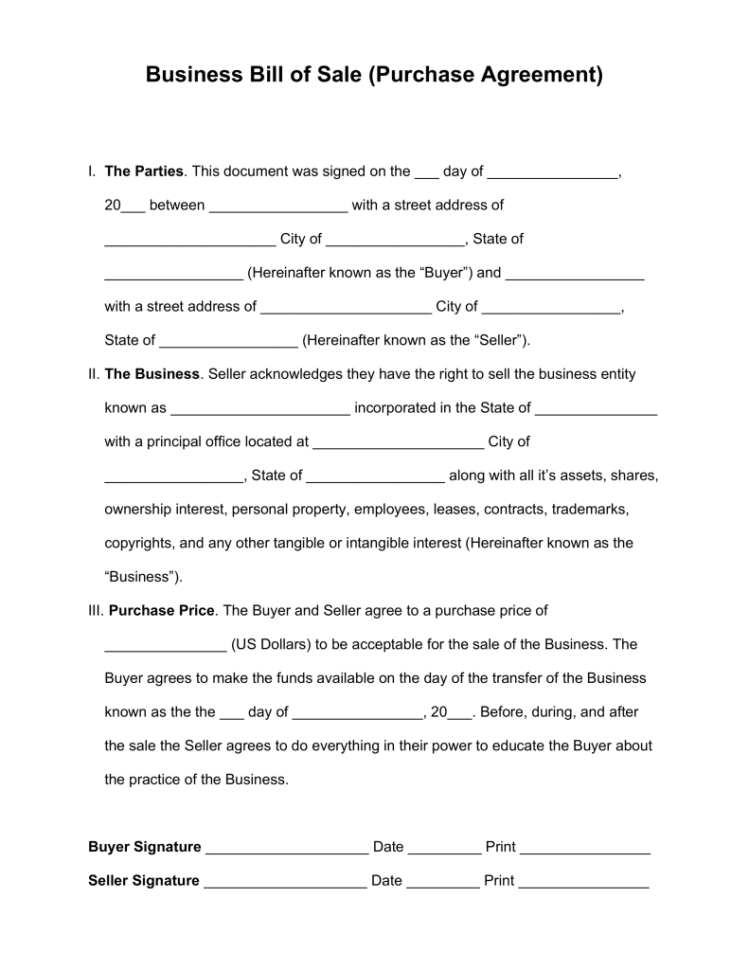 business transfer agreement template uk free business bill of sale 