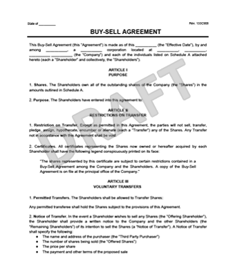 Buy Sell Agreement Template | Create a Free Buy Sell Agreement