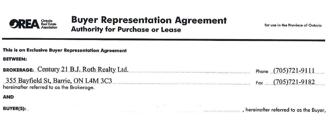 Buyer Representation Agreement