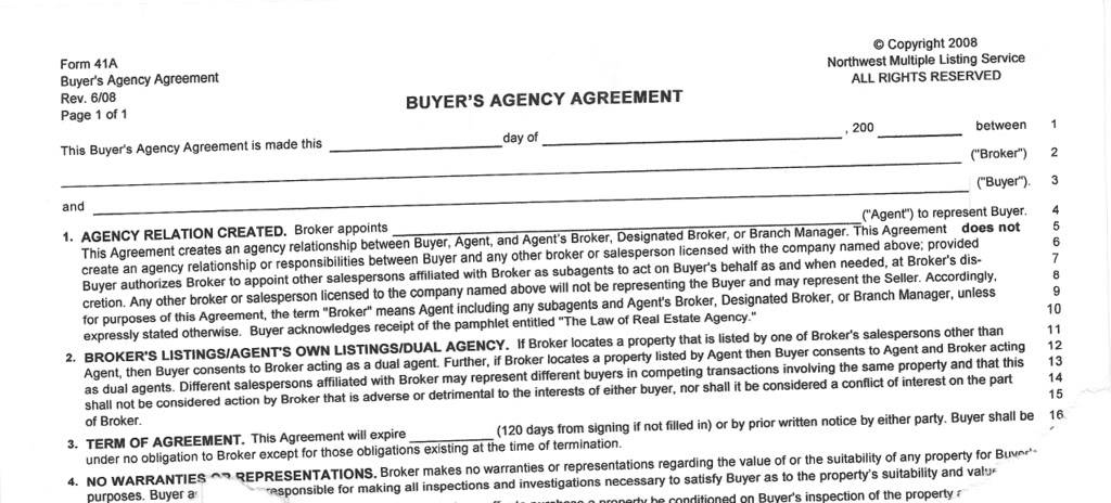 buyer's agent agreement template buyer broker agreement 