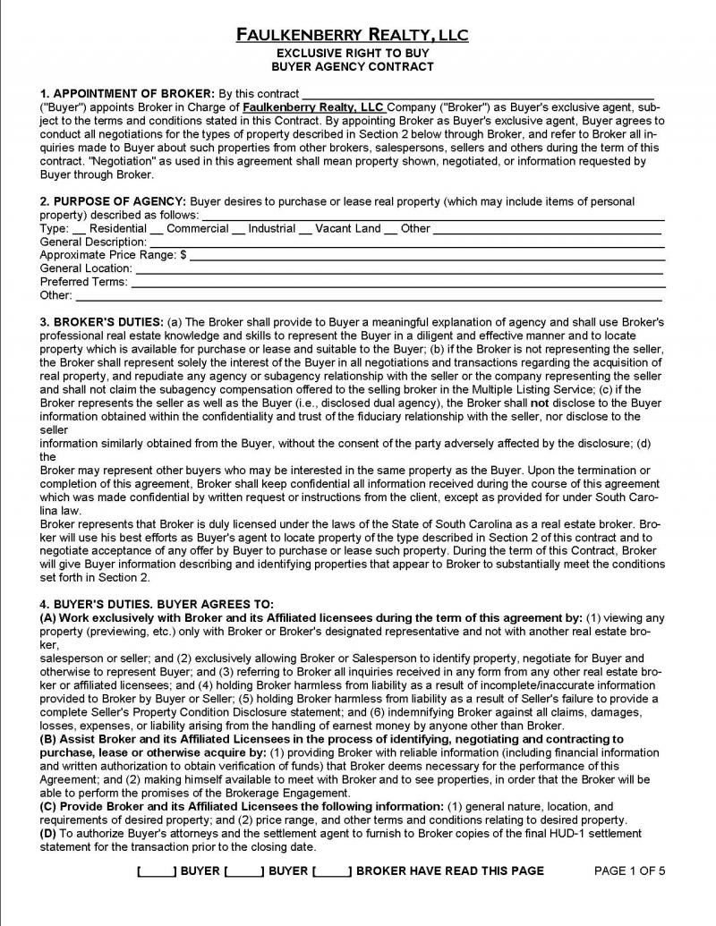 buyer's agent agreement template buyers listing agreement 