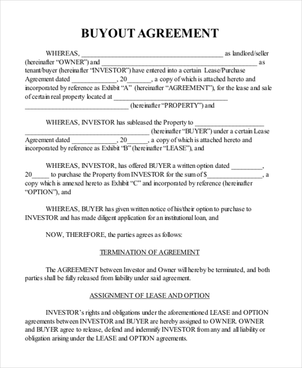 home buyout agreement form Archives chillydirectory.info