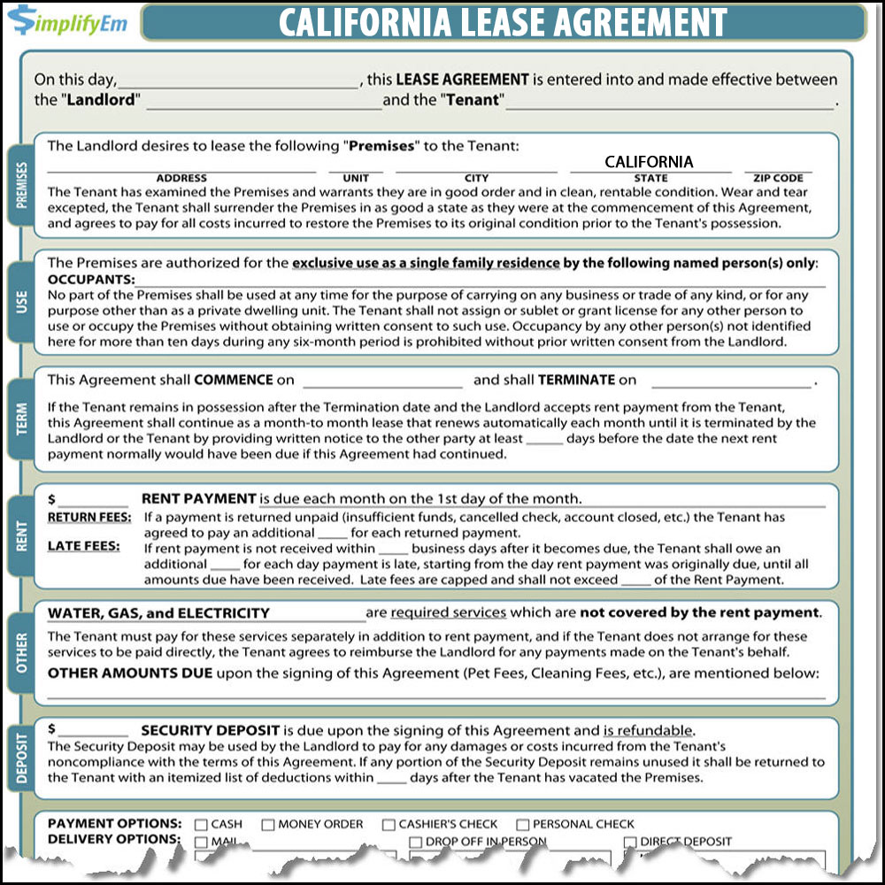 California Lease Contract