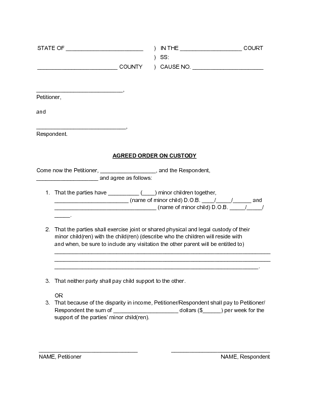 template for child custody agreement child custody agreements 