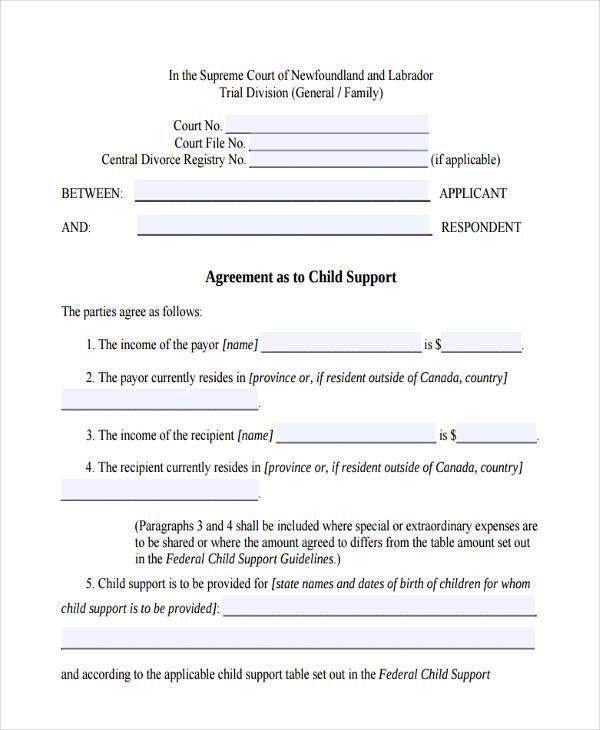 child support agreement template ny sample child support agreement 
