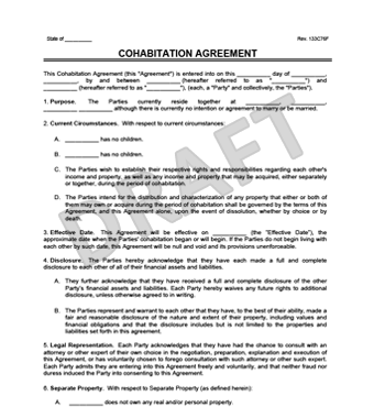 Cohabitation Agreement | Legal Templates