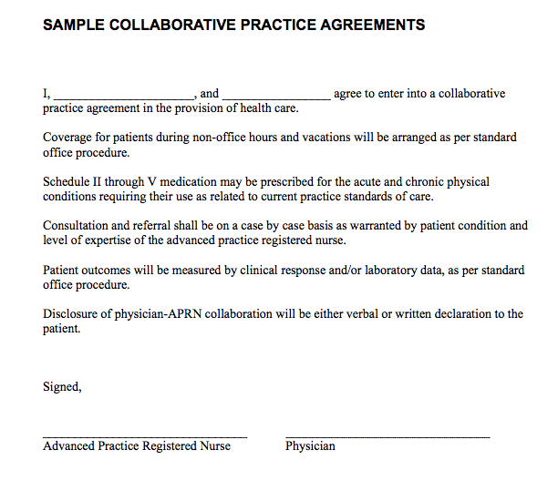 collaborative practice agreement template all about nurse 