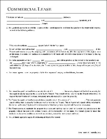 commercial lease agreement template free pdf commercial lease 