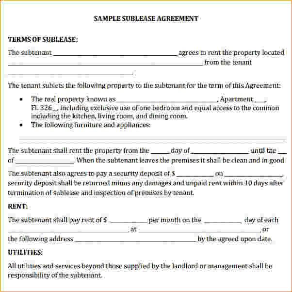 business sublease agreement template commercial sublet lease 