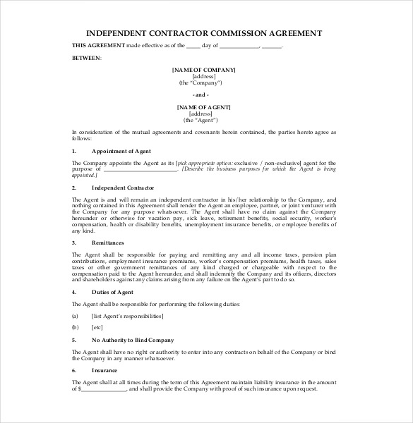 21+ Commission Agreement Template Free Sample, Example, Format 