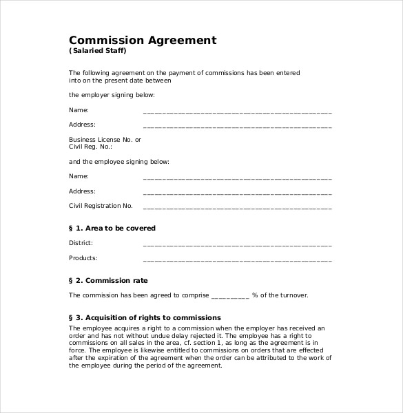 commision agreement template 21 commission agreement template free 