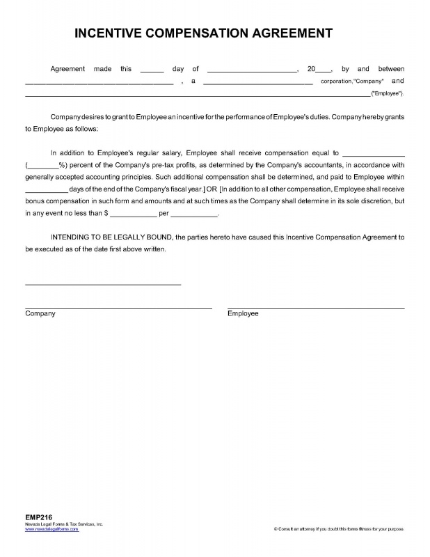 Compensation Agreement Template Free Fill Online, Printable 