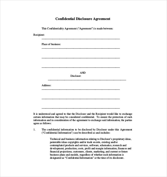confidentiality agreement template free confidentiality agreement 