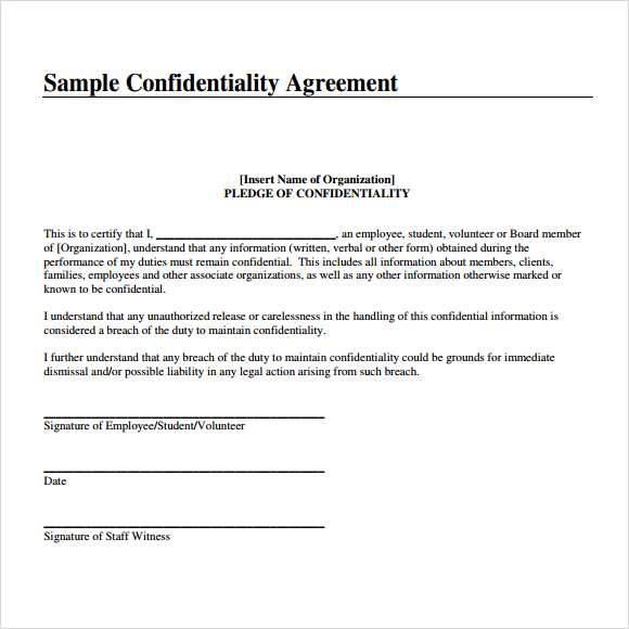 employment confidentiality agreement free template employee 