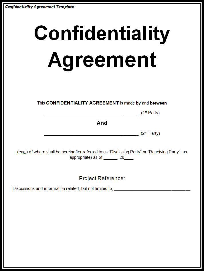 Confidentiality Agreement Template | wordstemplates | Pinterest