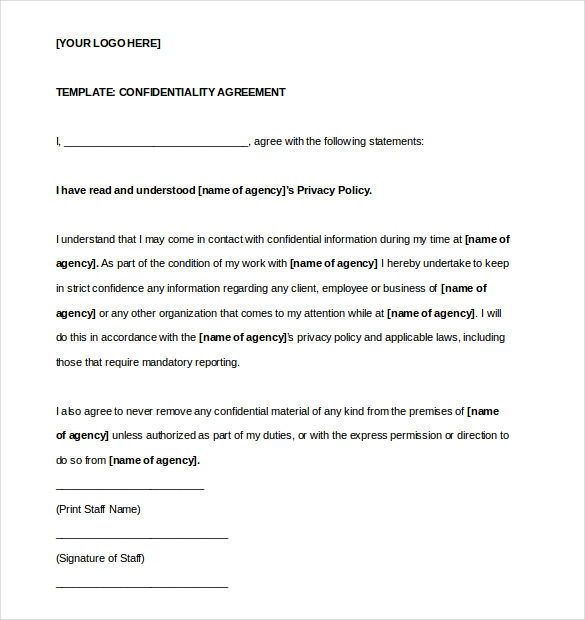 agreement template word confidentiality agreement template 15 free 