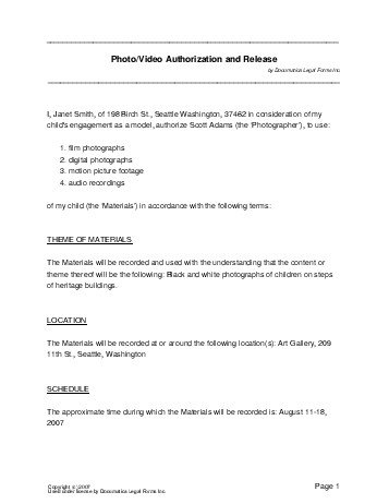 consent agreement template free photovideo consent agreement 