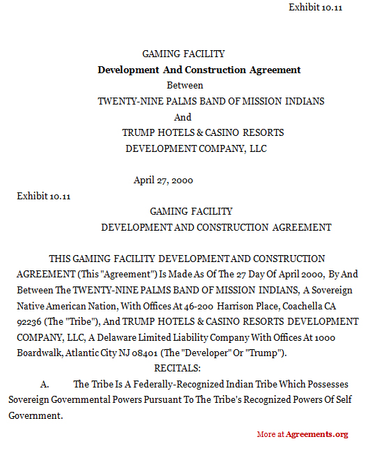 Development and Construction Agreement,Sample Development and 