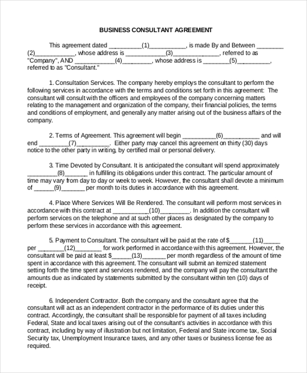 business consulting agreement template sample consulting agreement 