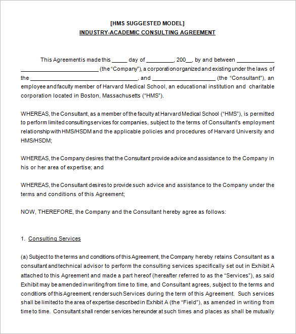 sample consulting agreement template 9 consulting contract 