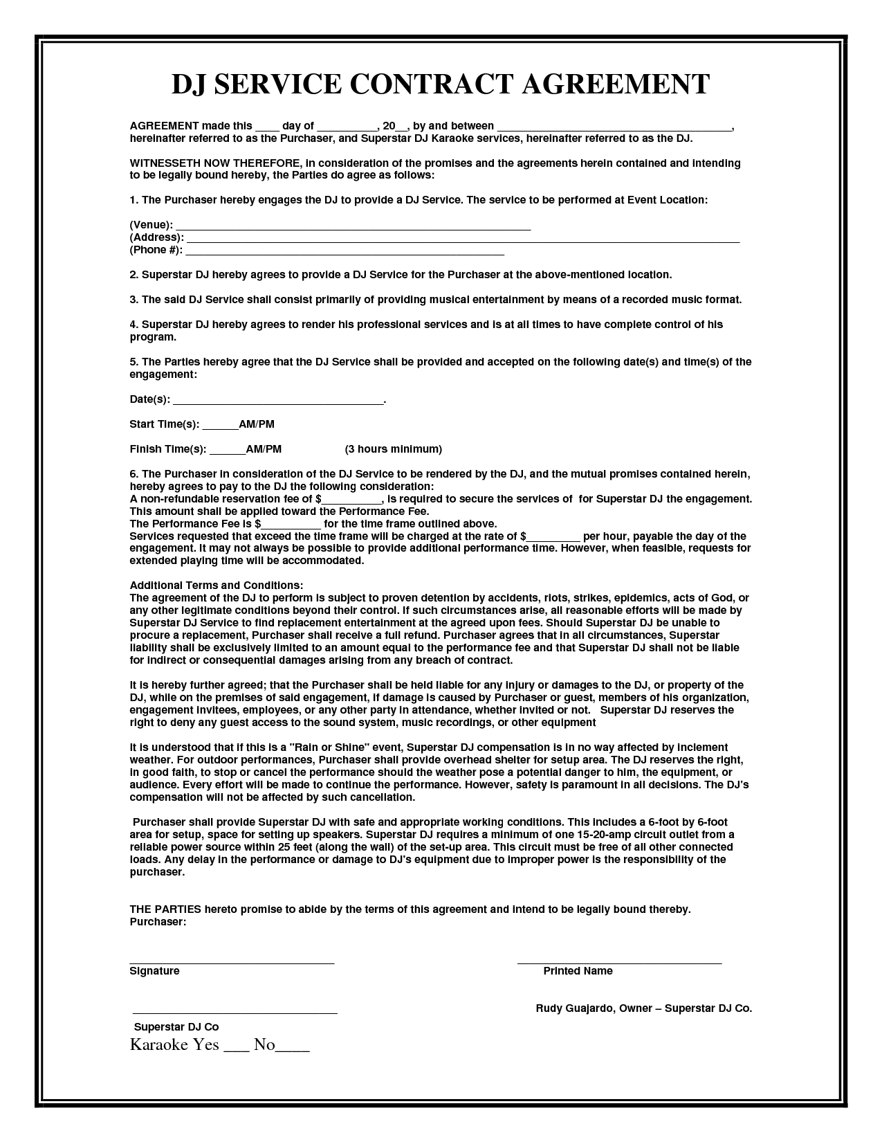 Agreement Templates | Free Word Templates general contract for 