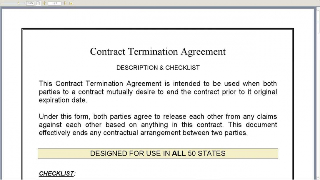 Contract Termination Agreement – Youtube Mutual Agreement To 