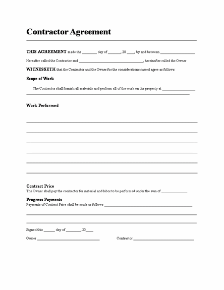 contractors agreement template free contractor agreement form free 