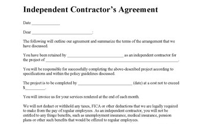 Independent Contractor Agreement | Contractor Agreement | Contract 