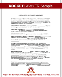 Independent Contractor Form | 1099 Contractor Agreement | Rocket 