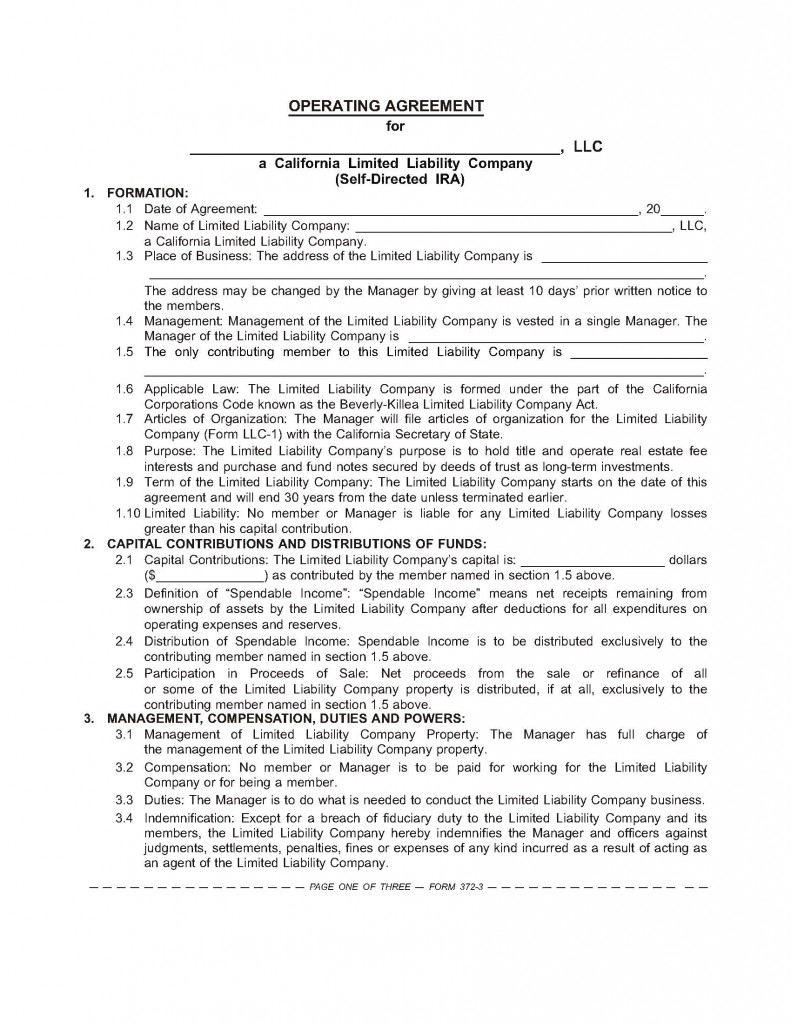 Basic Operating Agreement For Corporation corporate operating 