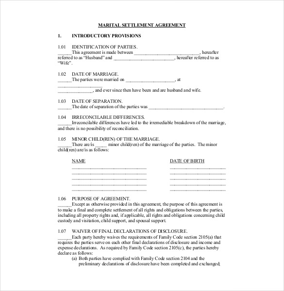 11+ Divorce Agreement Templates – Free Sample, Example, Format 