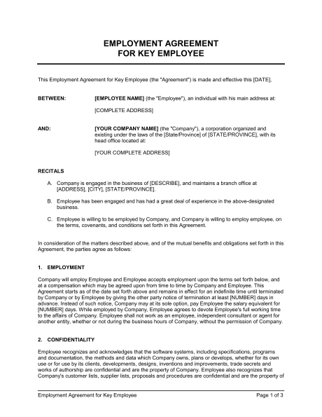 sample employment agreement template employee agreement template 