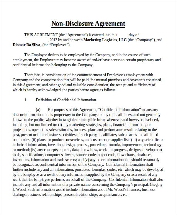 payroll employee confidentiality agreement template non disclosure 