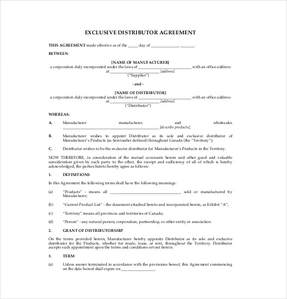 14+ Distribution Agreement Templates – Free Sample, Example 