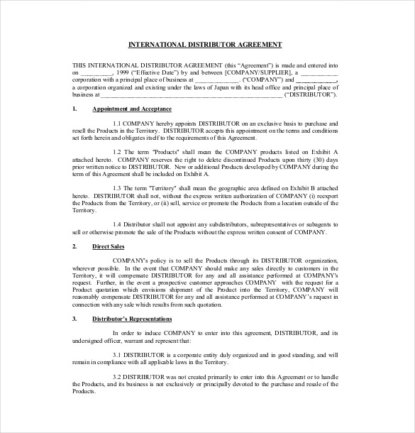 non exclusive distribution agreement template non exclusive 