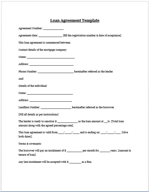 personal family loan agreement template loan agreement template 
