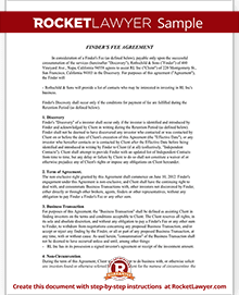 Finder's Fee Agreement Finder's Fee Contract | Rocket Lawyer